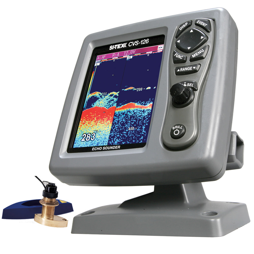 Si-Tex CVS-126 Dual Frequency Color Echo Sounder with B744V Thru-Hull Transducer | SendIt Sailing