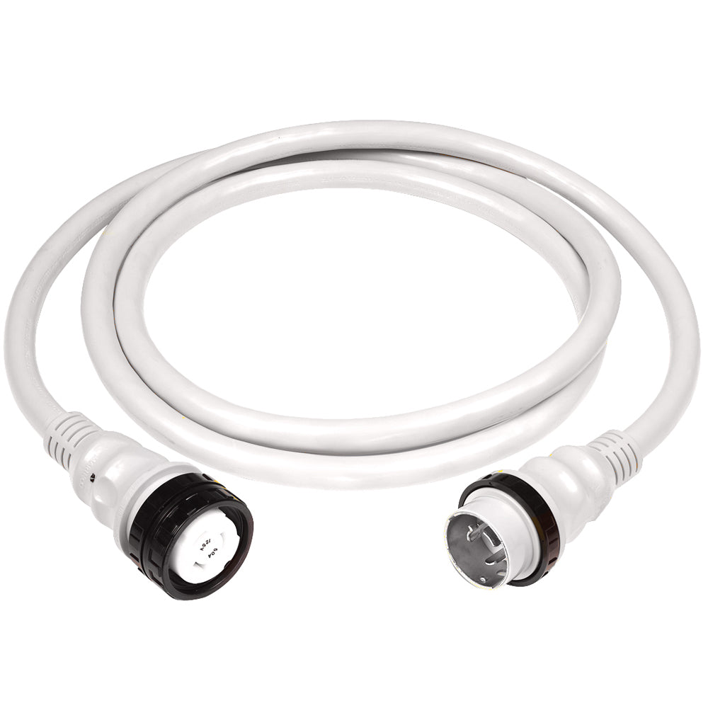 Marinco 50Amp 125/250V Shore Power Cable - 25ft - White | SendIt Sailing