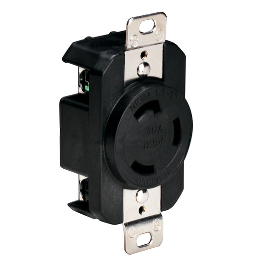 Marinco 305CRRB 125V 30Amp Locking Receptacle - Black | SendIt Sailing