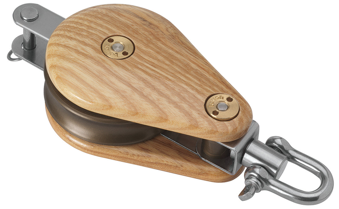 Barton Marine Wooden Block 64mm Single Swivel & Becket | SendIt Sailing