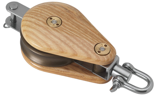 Barton Marine Wooden Block 64mm Single Swivel & Becket | SendIt Sailing