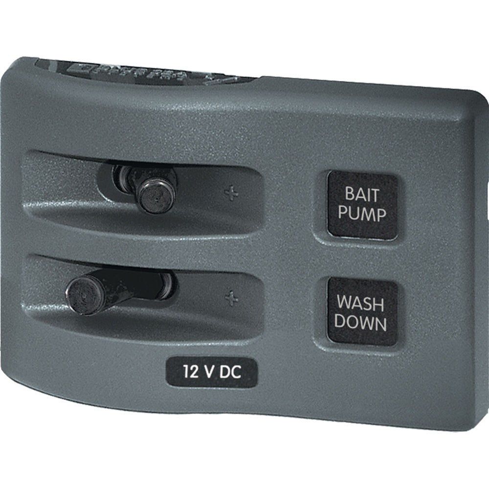 Blue Sea 4303 WeatherDeck&reg; 12V DC Waterproof Switch Panel - 2 Position | SendIt Sailing