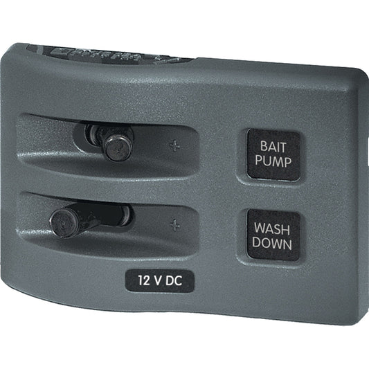 Blue Sea 4303 WeatherDeck&reg; 12V DC Waterproof Switch Panel - 2 Position | SendIt Sailing