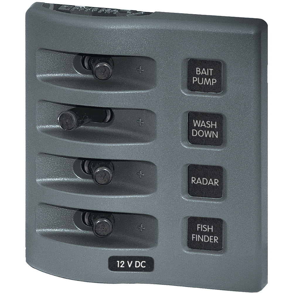 Blue Sea 4305 WeatherDeck&reg; 12V DC Waterproof Switch Panel - 4 Posistion | SendIt Sailing