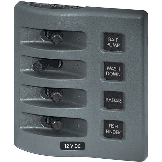 Blue Sea 4305 WeatherDeck&reg; 12V DC Waterproof Switch Panel - 4 Posistion | SendIt Sailing