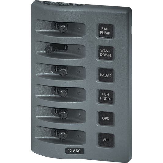 Blue Sea 4307 WeatherDeck&reg; 12V DC Waterproof Switch Panel - 6 Position | SendIt Sailing