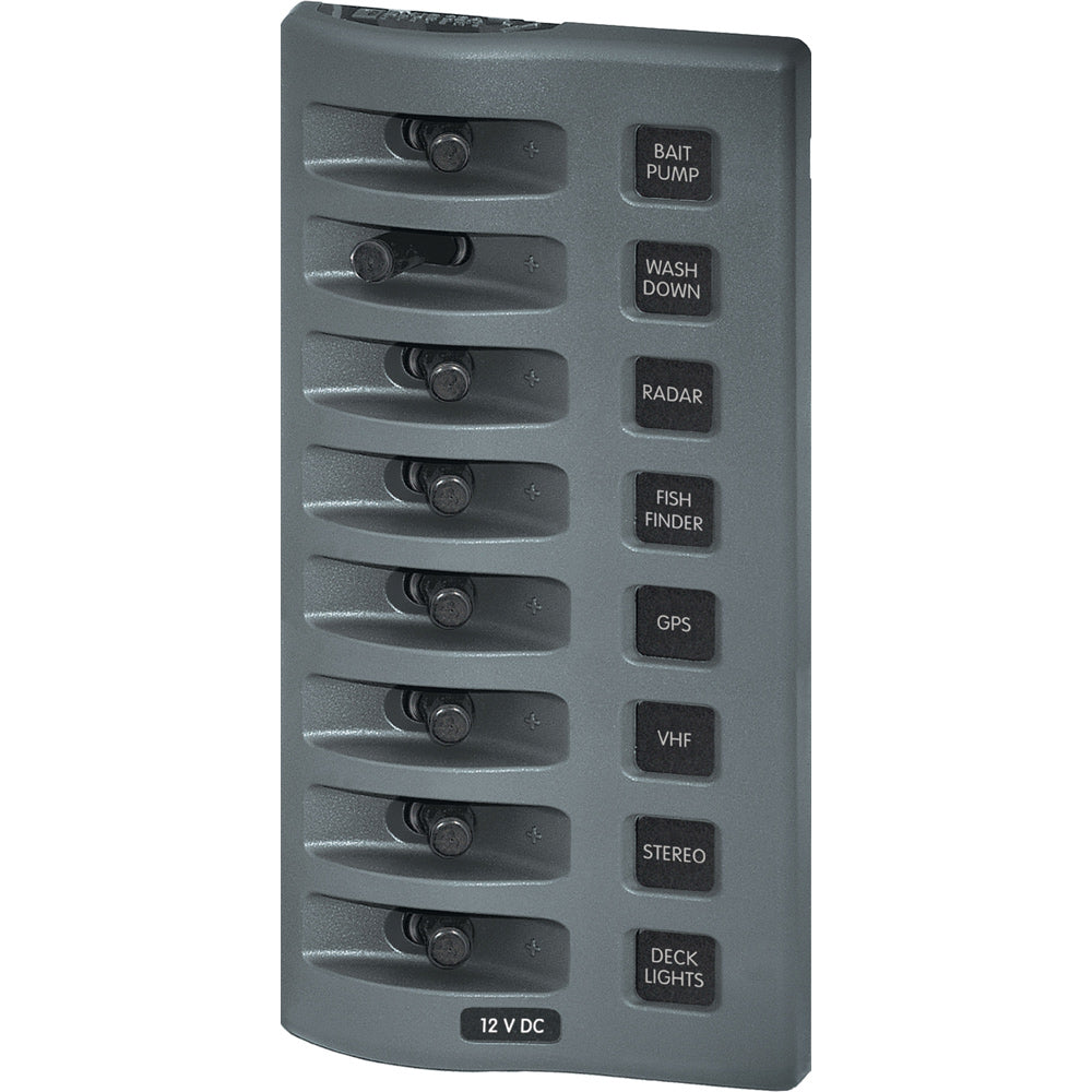 Blue Sea 4309 WeatherDeck&reg; 12V DC Waterproof Switch Panel - 8 Position | SendIt Sailing