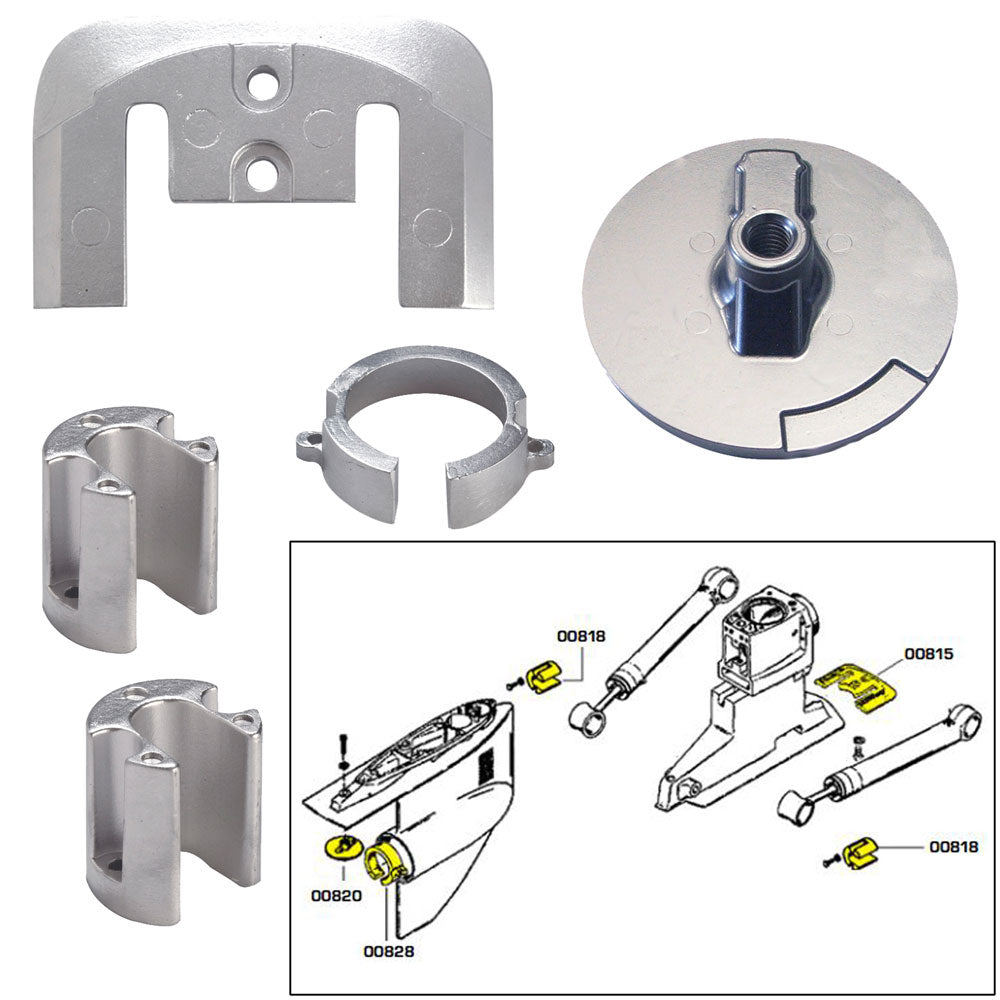 Tecnoseal Anode Kit with Hardware - Mercury Bravo 1 - Zinc | SendIt Sailing