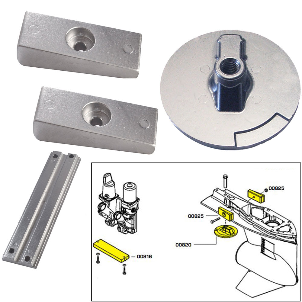 Tecnoseal Anode Kit with Hardware - Mercury Verado 4 - Aluminum | SendIt Sailing