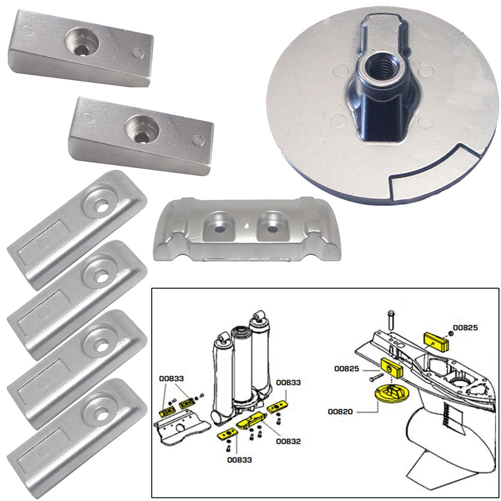 Tecnoseal Anode Kit with Hardware - Mercury Verado 6 - Magnesium | SendIt Sailing
