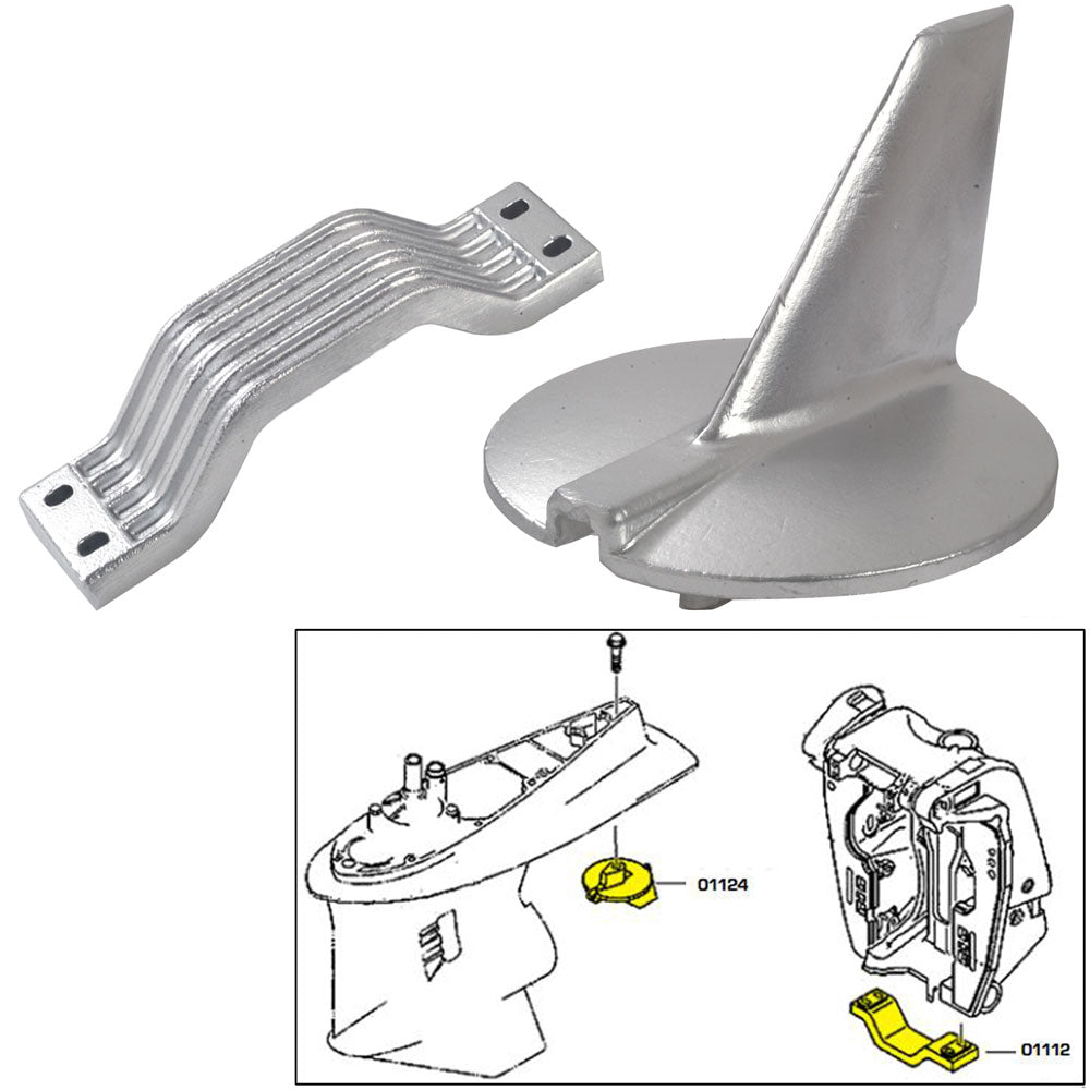 Tecnoseal Anode Kit with Hardware - Yamaha 200-250HP - Aluminum | SendIt Sailing