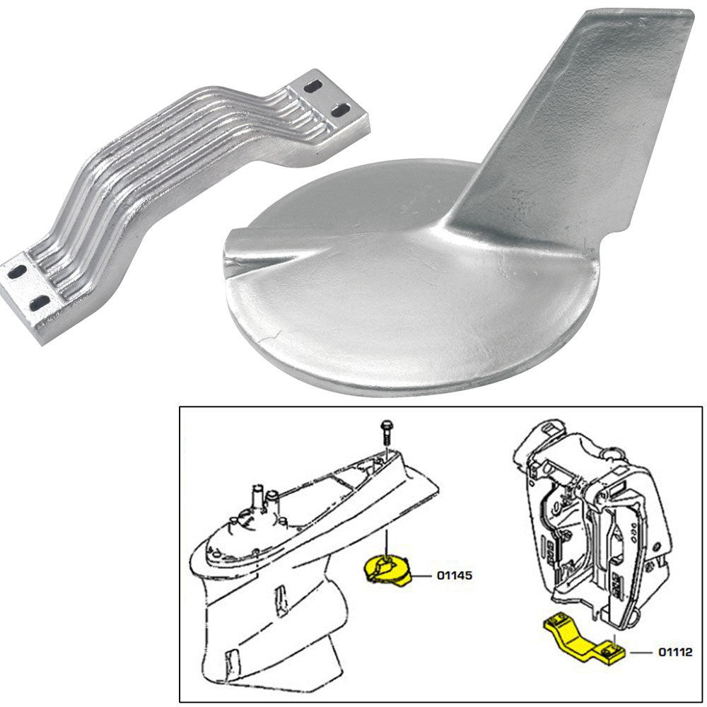Tecnoseal Anode Kit with Hardware - Yamaha 200-300HP Hi-Performance - Aluminum | SendIt Sailing