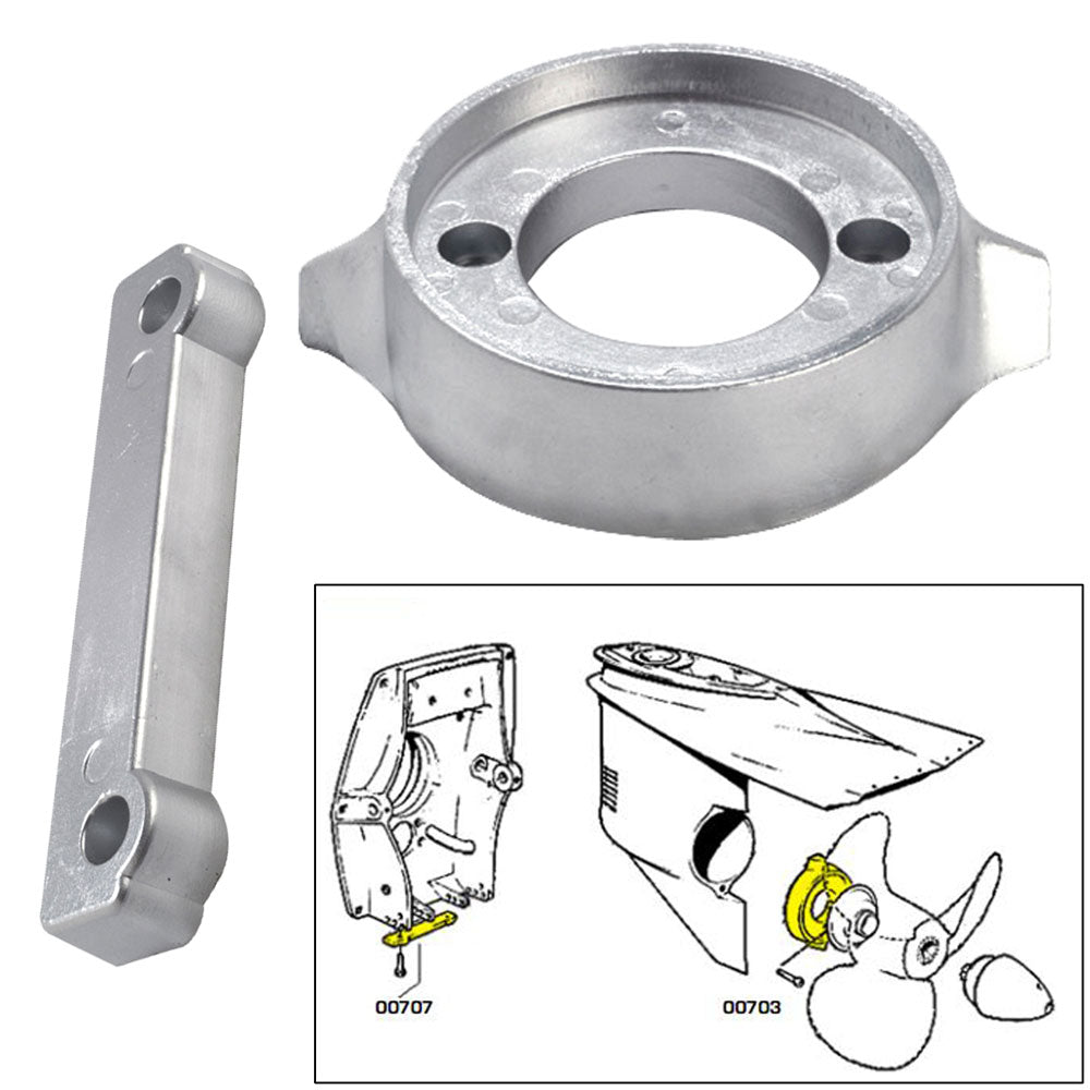 Tecnoseal Anode Kit with Hardware - Volvo 280 - Zinc | SendIt Sailing