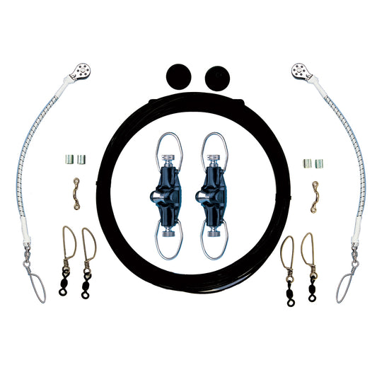 Rupp Single Rigging Kit with Nok-Outs - Black Mono 160ft Lines | SendIt Sailing