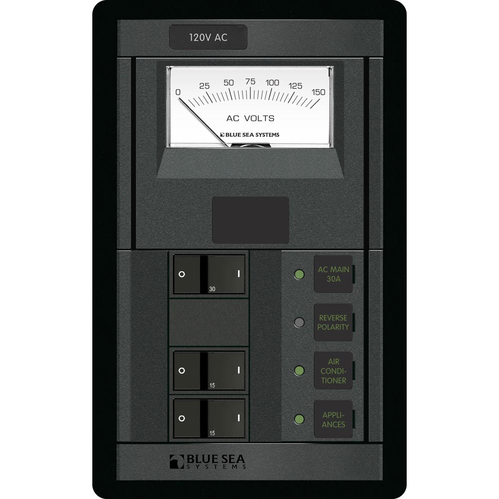 Blue Sea 1206 120V AC Main + 2 Positions with AC Voltmeter | SendIt Sailing
