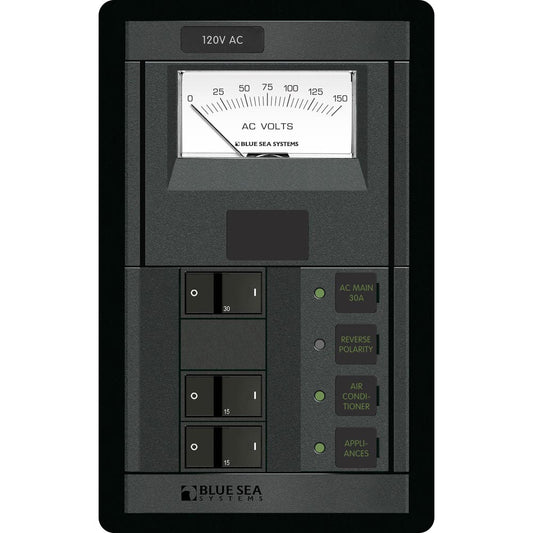 Blue Sea 1206 120V AC Main + 2 Positions with AC Voltmeter | SendIt Sailing