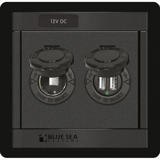 Blue Sea 1478 360 Panel - 12V DC Socket & Dual USB Charger | SendIt Sailing