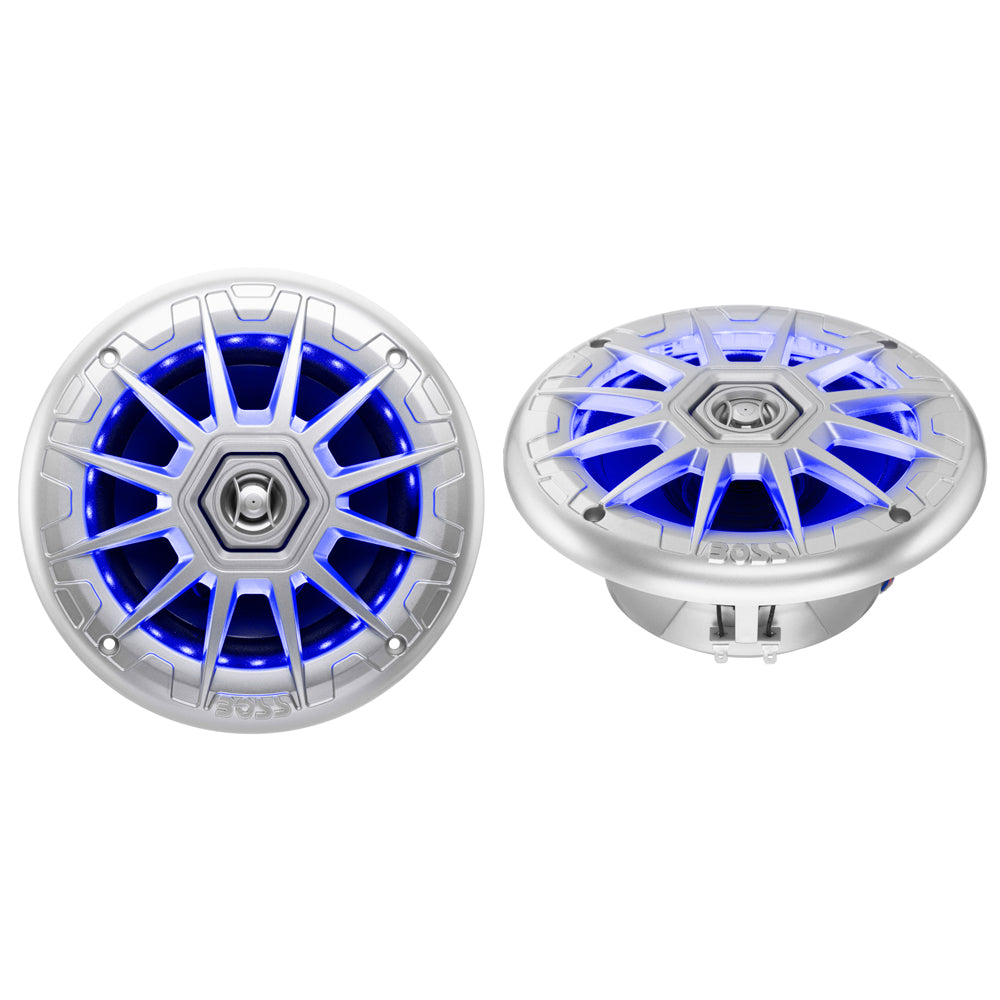Boss Audio 6.5in MRGB65S Speakers with RGB Lighting - Silver - 200W | SendIt Sailing