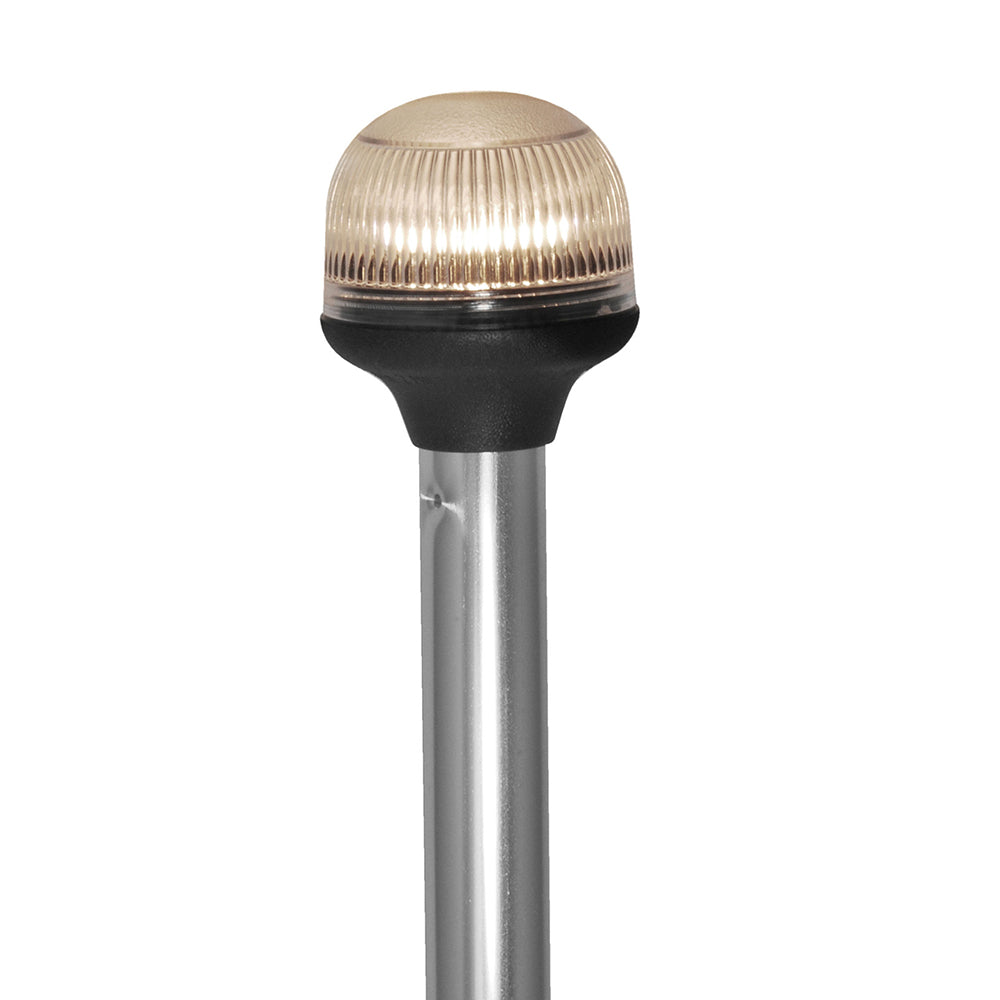 Attwood All-Around Fold-Down Incandescent Anti-Glare Lens Light - 12in Aluminum Pole - 12V - Horizontal Composite Base | SendIt Sailing