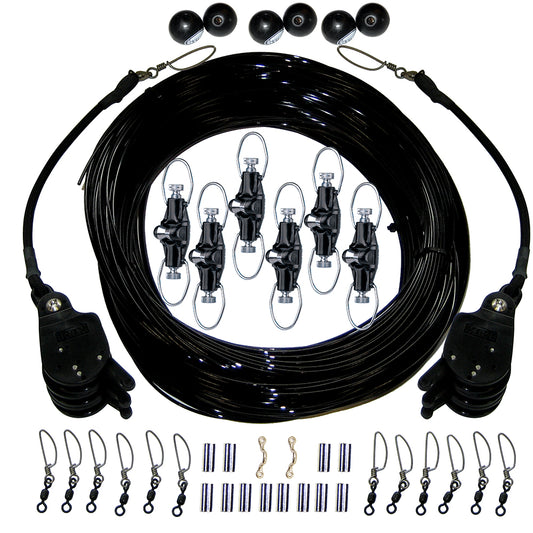 Rupp Triple Rigging Kit with Lok-Ups & Nok-Outs - 520ft Black Mono Cord | SendIt Sailing