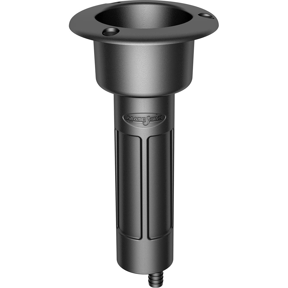 Mate Series Plastic 0 degree Rod and Cup Holder - Drain - Round Top - Black | SendIt Sailing