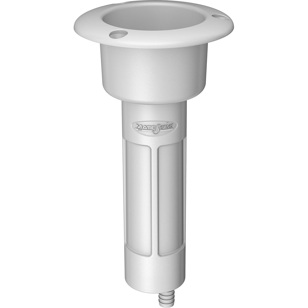 Mate Series Plastic 0 degree Rod and Cup Holder - Drain - Round Top - White | SendIt Sailing