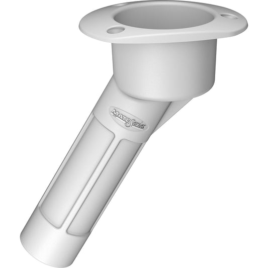 Mate Series Plastic 30 degree Rod and Cup Holder - Open - Oval Top - White | SendIt Sailing