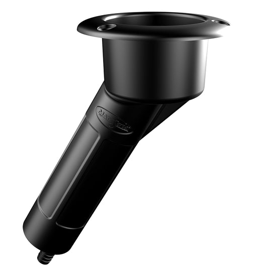Mate Series Plastic 30 degree Rod and Cup Holder - Drain - Round Top - Black | SendIt Sailing