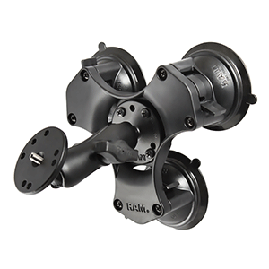 RAM Mount Twist-Lock Triple Suction Mount with 1/4in-20 Stud | SendIt Sailing