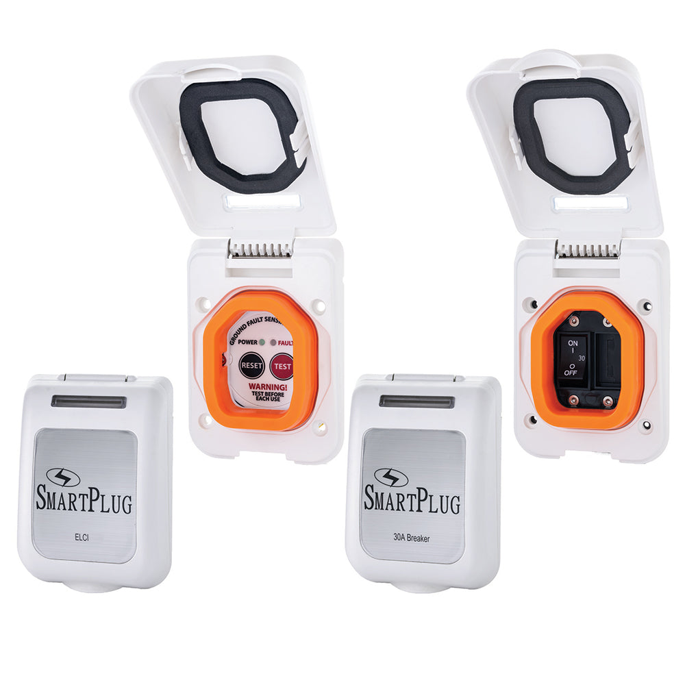 SmartPlug Combo Kit with ELCI Sensor and 30 Amp Breaker Non-Metallic Door - White | SendIt Sailing