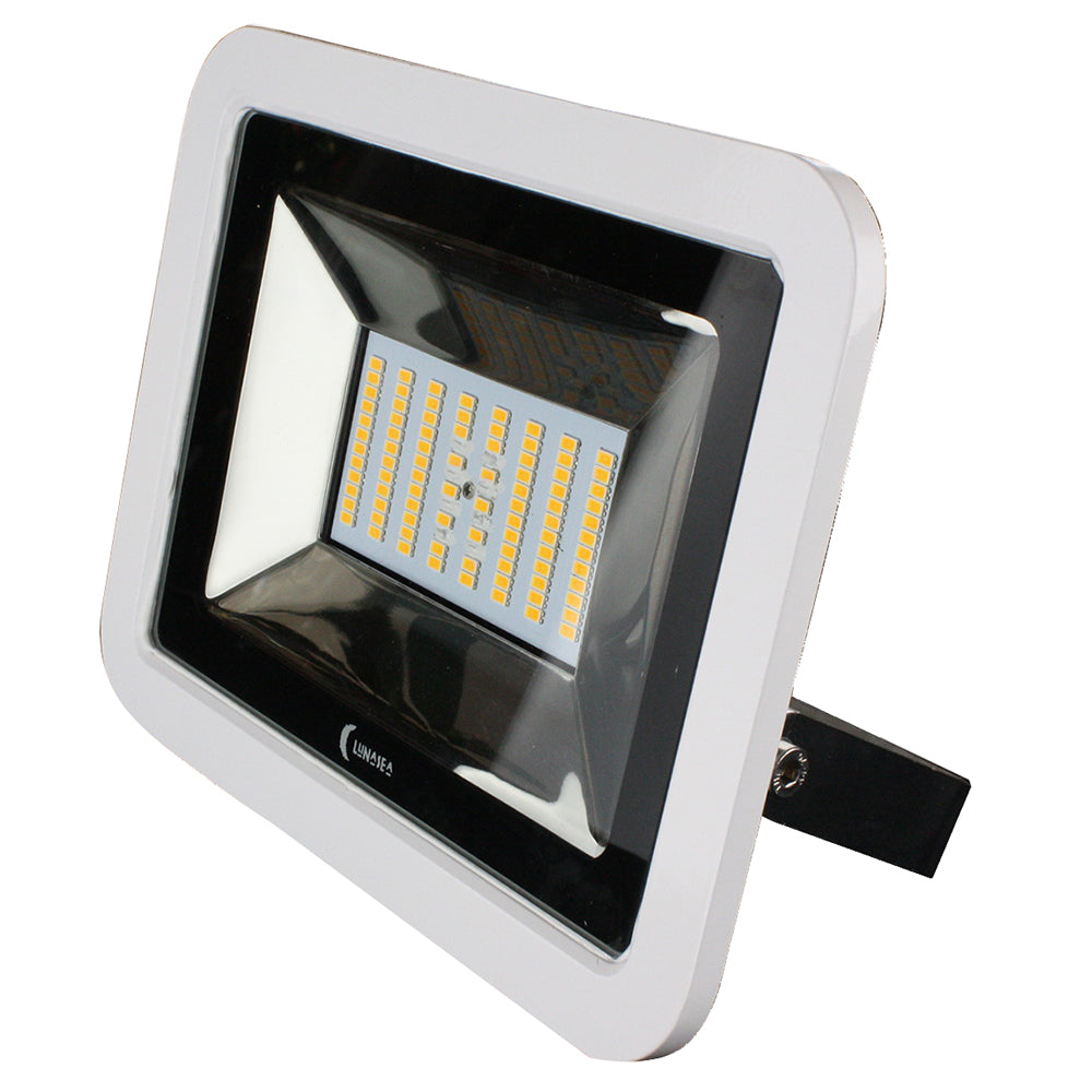 Lunasea 35W Slimline LED Floodlight, 12/24V, Cool White, 4800 Lumens, 3ft Cord - White Housing | SendIt Sailing