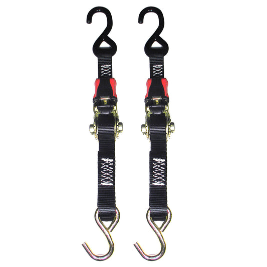 Rod Saver Rubber Ratchet Tie-Down - 1in x 6ft - Pair | SendIt Sailing