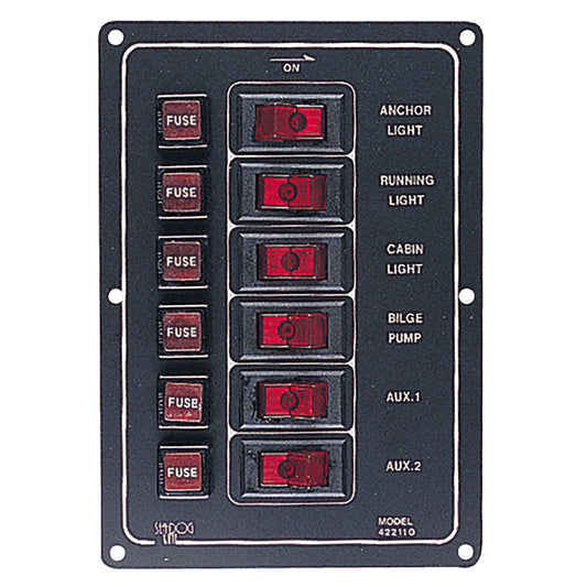 Sea-Dog Aluminum Switch Panel Vertical - 6 Switch | SendIt Sailing