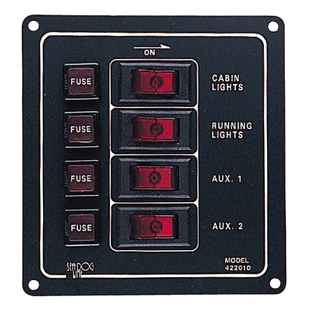 Sea-Dog Aluminum Switch Panel - Vertical - 4 Switch | SendIt Sailing