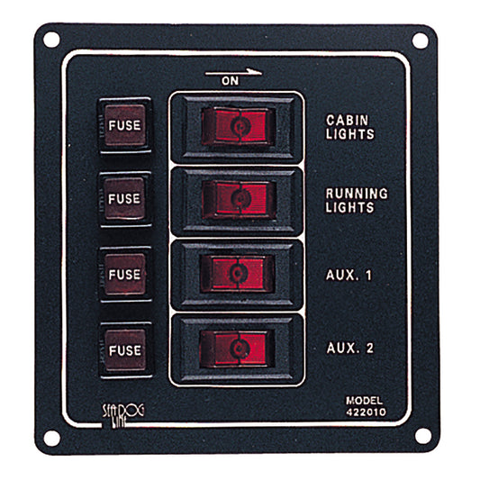 Sea-Dog Aluminum Switch Panel - Vertical - 4 Switch | SendIt Sailing