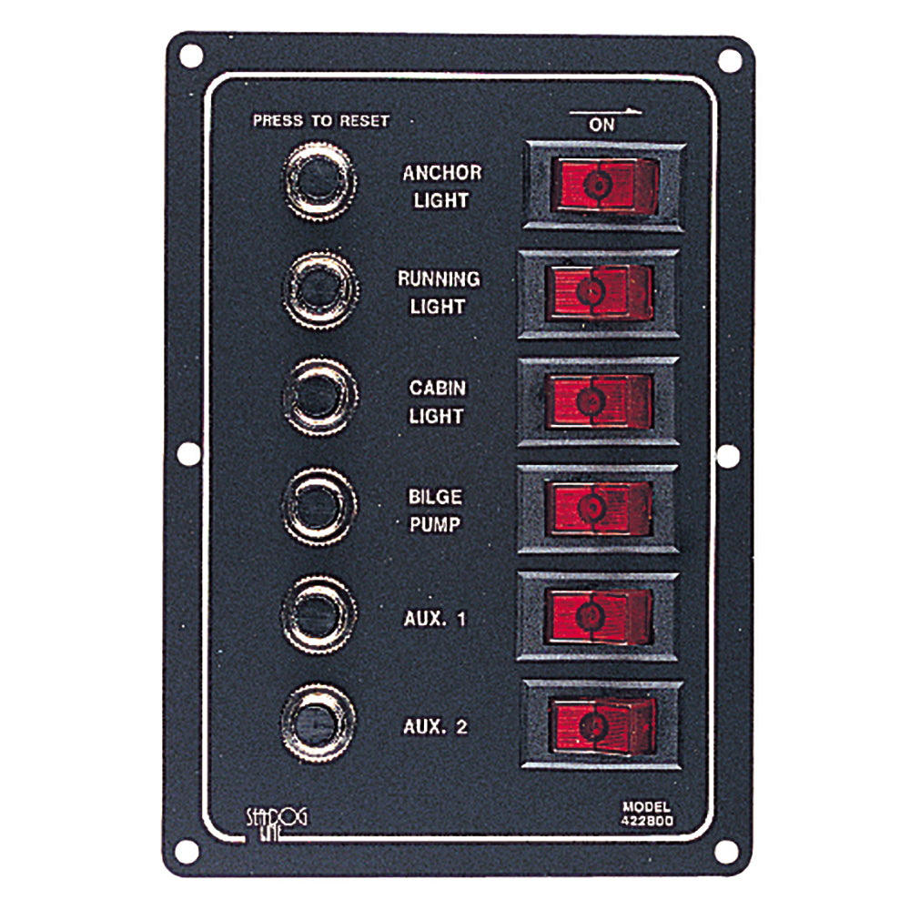 Sea-Dog Aluminum Circuit Breaker Panel - 6 Circuit | SendIt Sailing