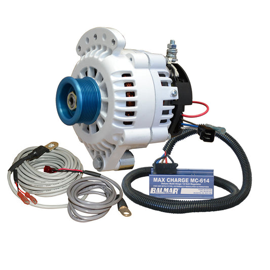 Balmar Alternator 120 AMP Kit 12V 1-2in Single Foot Spindle Mount J10 Pulley Regulator Temp Sensor | SendIt Sailing