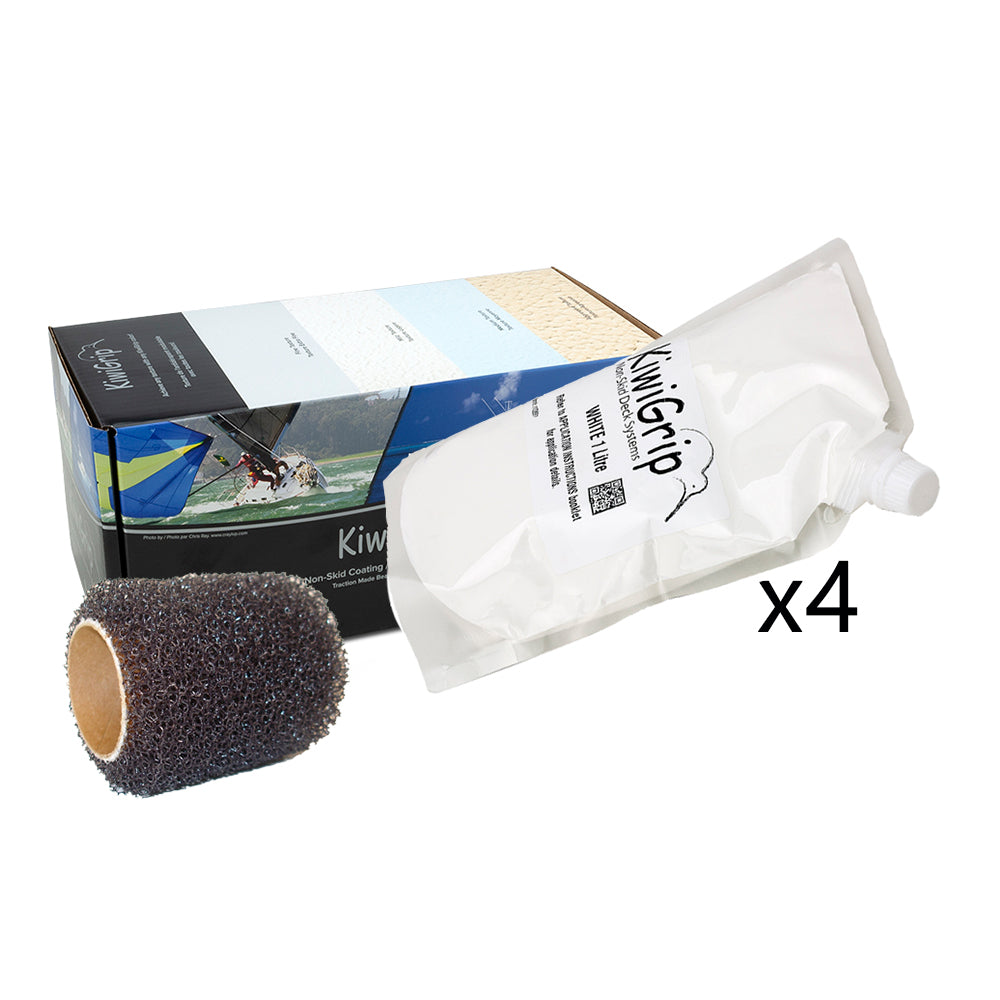 KiwiGrip 4 - 1 Liter Pouches - White with 4in Roller | SendIt Sailing