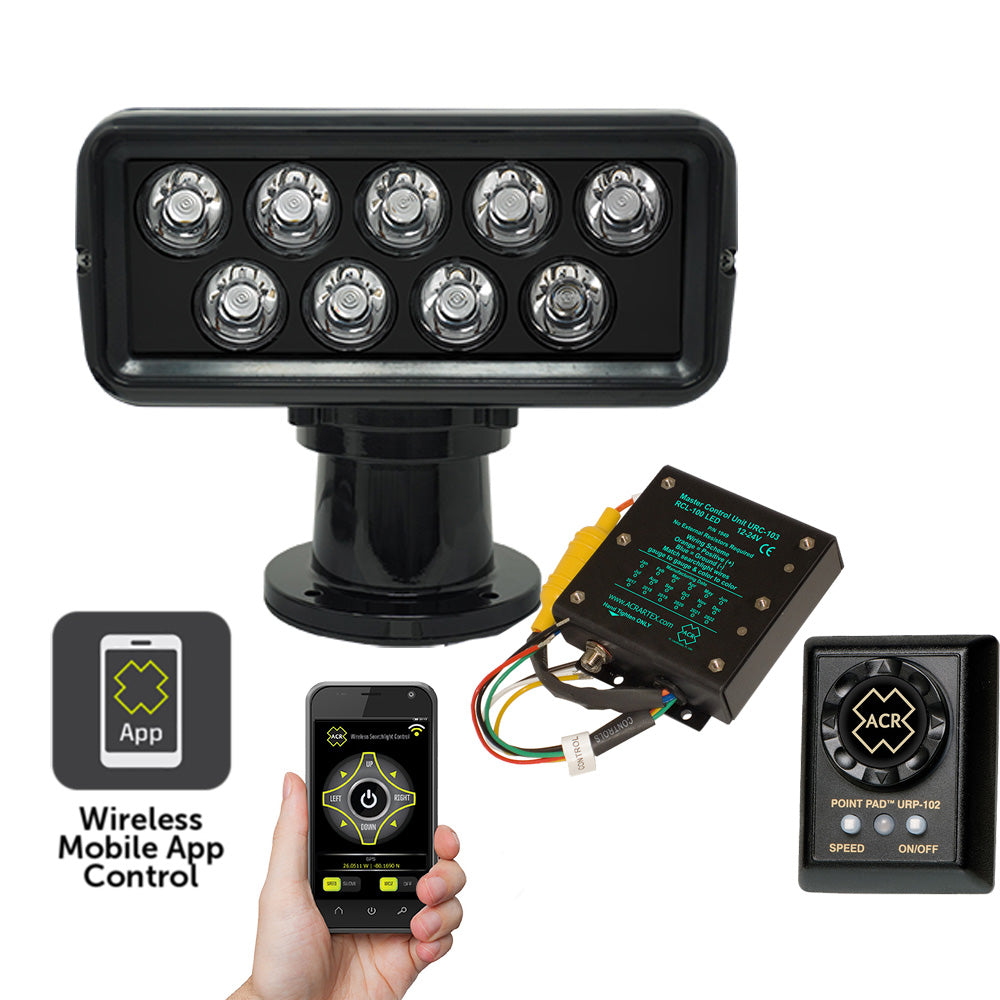ACR RCL-100 LED Searchlight with Wi-Fi Kit - 12/24V - Black | SendIt Sailing