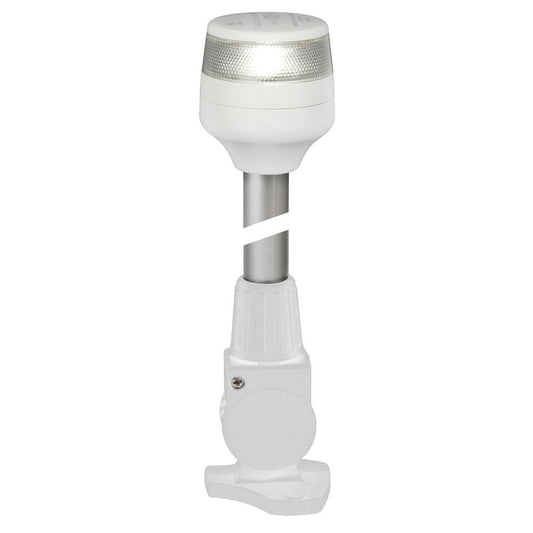 Hella Marine 2nm All Round White Fold Down Pole Navigation Lamp - 8in - White Base | SendIt Sailing