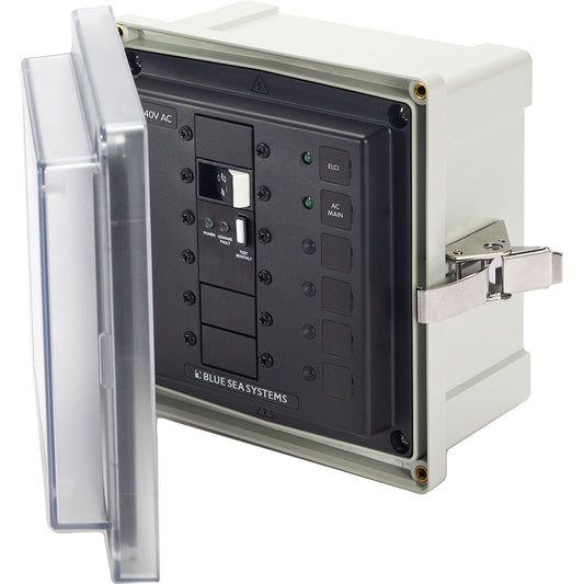 Blue Sea 3120 - SMS Panel Enclosure with ELCI Main (50A) and 2 Blanks - 240V | SendIt Sailing