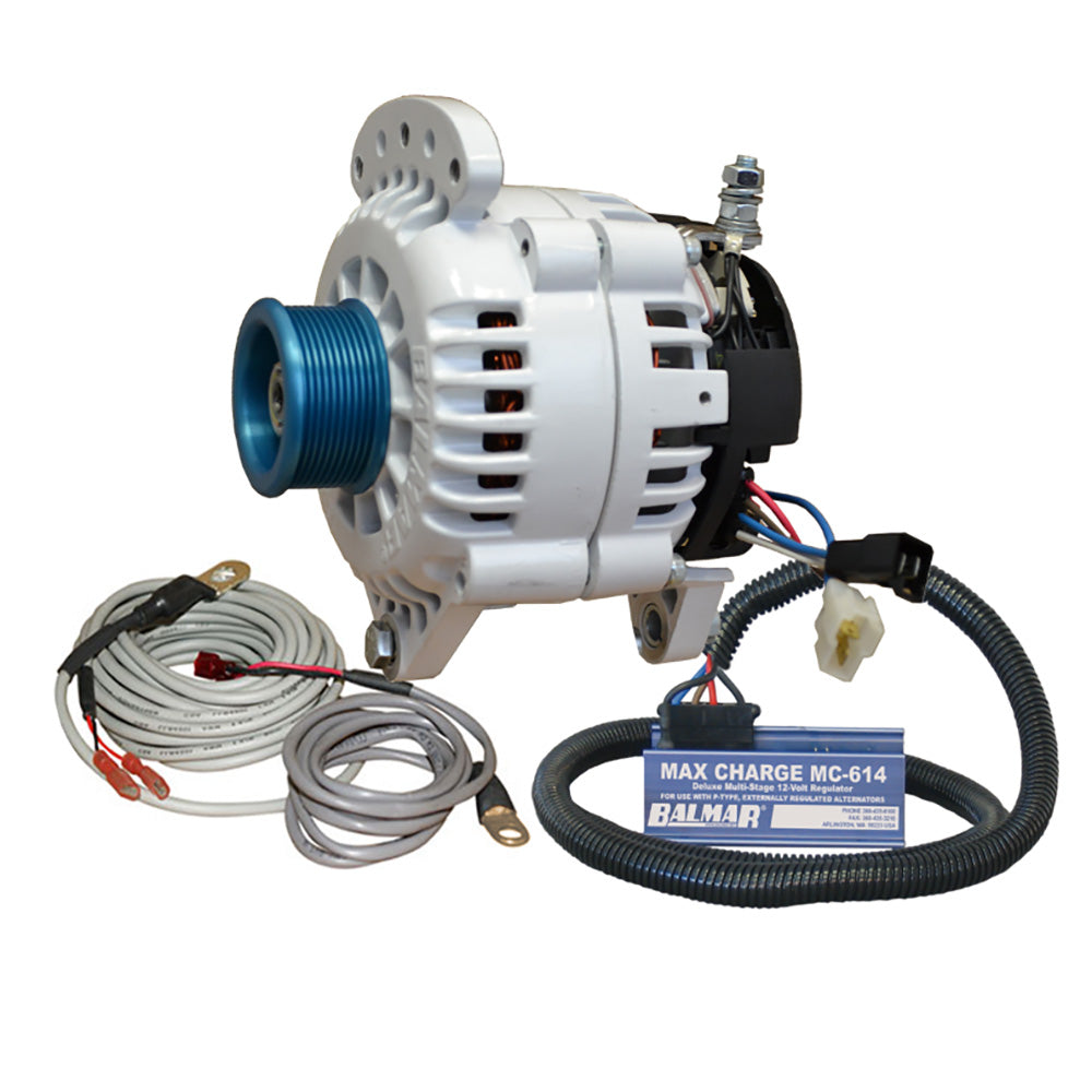 Balmar Alternator 120 AMP Kit 120V 3.15in Dual Foot Saddle J10 Pulley Regulator Temp Sensor | SendIt Sailing
