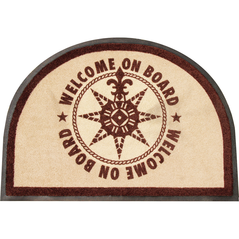 Marine Business Non-Slip Welcome on Board Half-Moon-Shaped Mat - Brown | SendIt Sailing