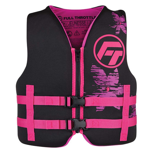 Full Throttle Youth Rapid-Dry Life Jacket - Pink/Black | SendIt Sailing