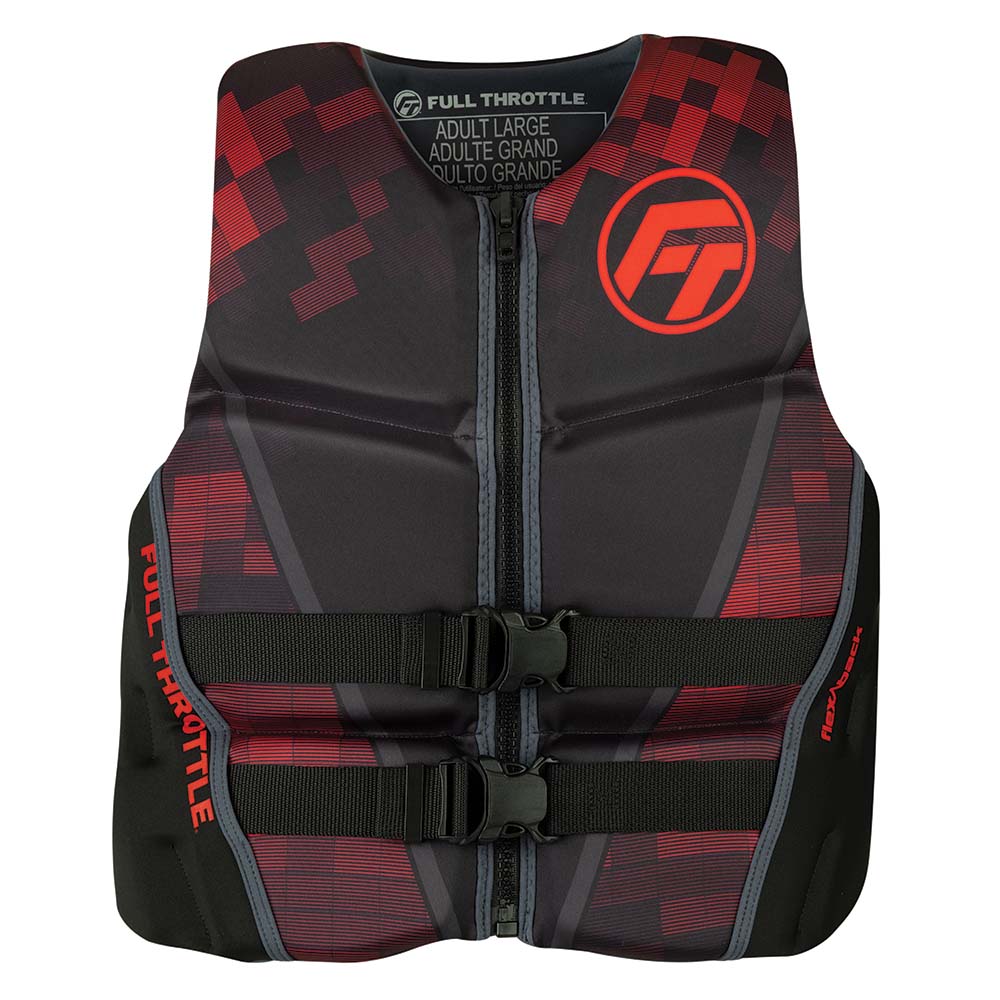 Full Throttle Menfts Rapid-Dry Flex-Back Life Jacket - XL - Black/Red | SendIt Sailing