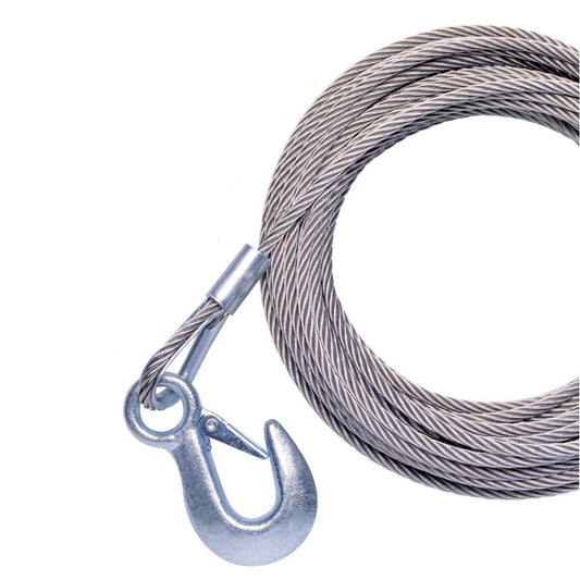 Powerwinch Cable 7/32in x 25ft Universal Premium Replacement with Hook - Stainless Steel | SendIt Sailing