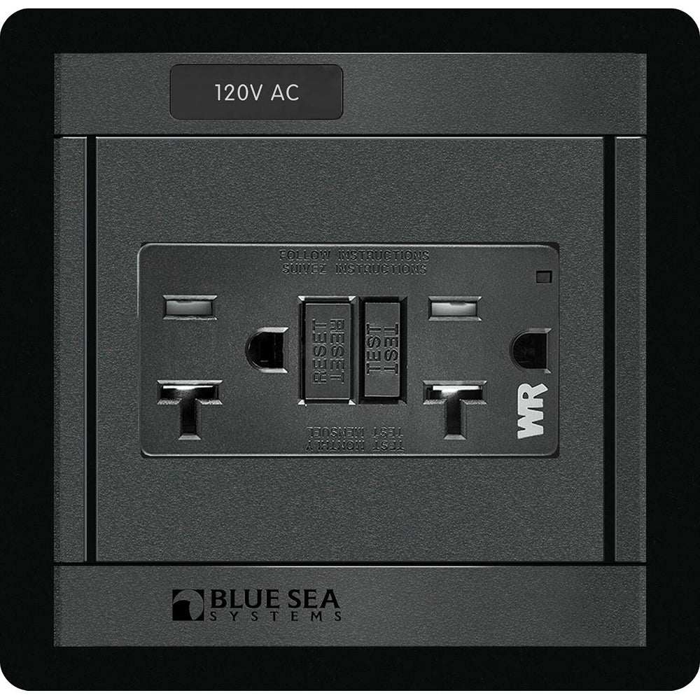 Blue Sea 1499 - 360 Panel - 120V AC GFCI Dual Outlet | SendIt Sailing