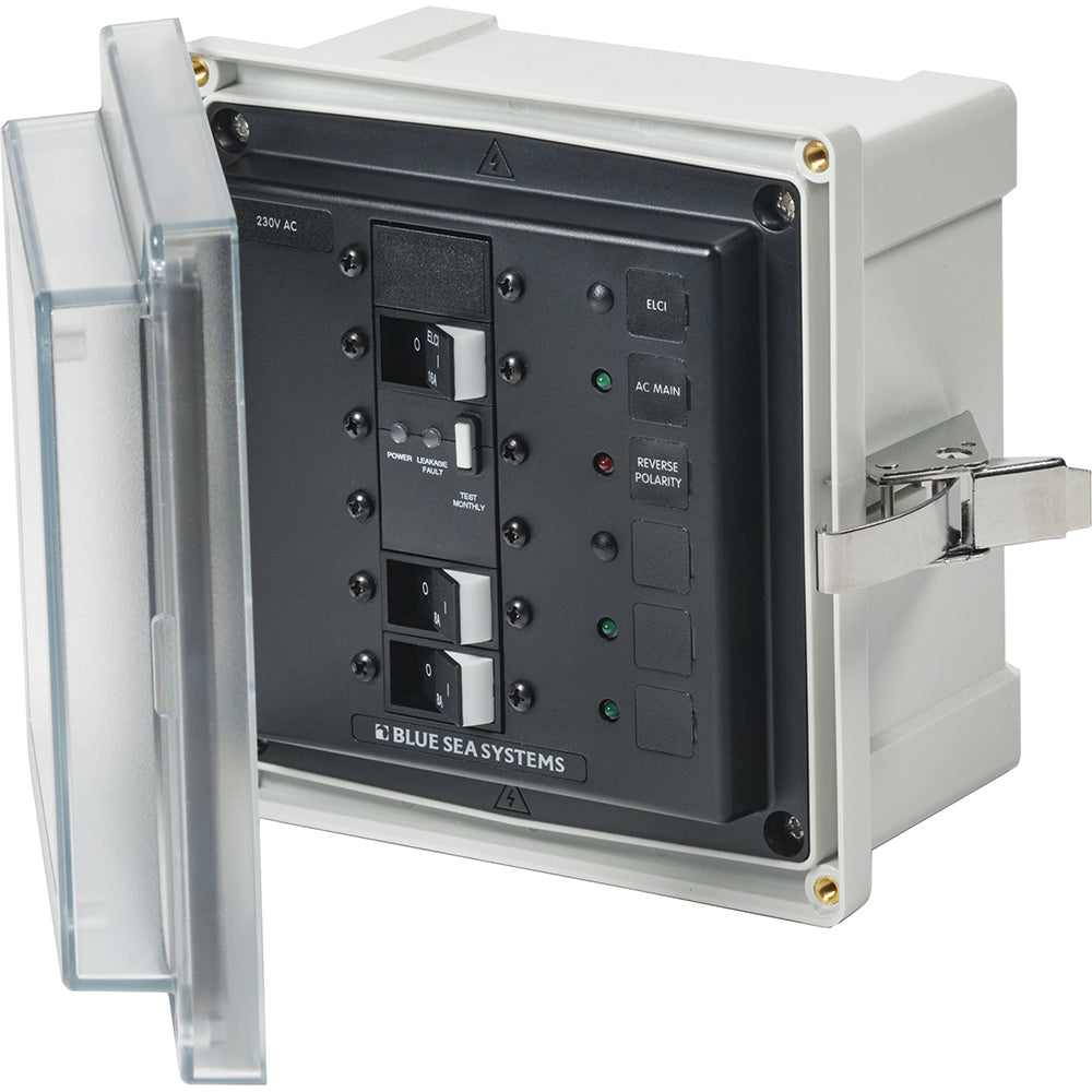 Blue Sea 3122 - SMS Panel Enclosure with ELCI (16A) &; 2 Branch (8A) - 230V AC | SendIt Sailing