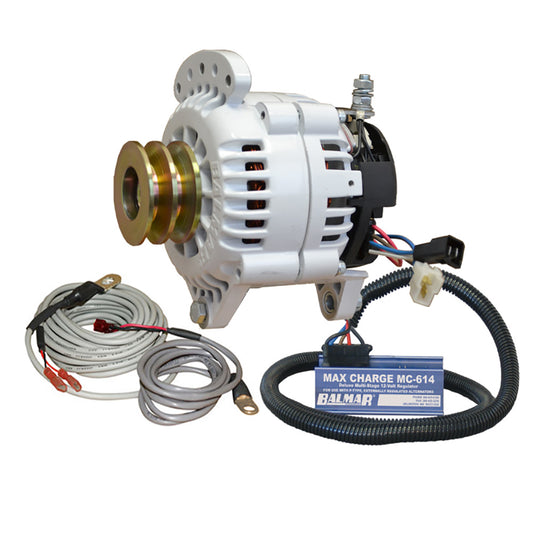 Balmar Alternator 120 AMP Kit 12V 3.15in Dual Foot Saddle Dual Vee Pulley Regulator Temp Sensor | SendIt Sailing
