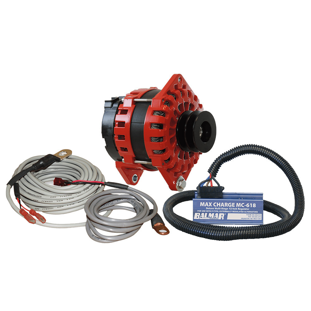 Balmar Alternator 250 AMP Kit 12V 3.15in Dual Foot Saddle Dual Vee Pulley Regulator Temp Sensor | SendIt Sailing